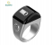Equantu Smart Zikr Ring Digital Tasbih Counter With OLED Display Vibration Reminder Bluetooth App Control and Rechargeable Battery Silver/Black 1 in UAE