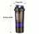 Sports Shaker Bottle Whey Protein Powder Mixing Bottle Sports Nutrition Protein Shaker Fitness Water Bottle With Three-Layer (Purple) 1 in UAE