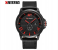 Curren 8253 Men's Sporty Analog Quartz Watch - Leather Strap - 47mm - Black & Red 1 in UAE