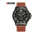 Curren 8253 Men's Analog Quartz Watch - Genuine Leather Strap - 47mm - Black & Brown 1 in UAE