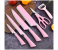 8-Piece Kitchen Knife Set – Stainless Steel Blades with Pink Handles, Chef Knife, Scissor & Peeler, Multipurpose Cutlery 1 in UAE