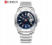 CURREN 8344 Luxury Business Watch for Men - Stainless Steel Quartz Wristwatch with Day, Date Display & Waterproof Silver/Blue Analog Dial 1 in UAE