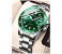 IIK Rotatable Bezel Sapphire Glass Stainless Steel Band Sport Quartz Wrist Watch for Men – Green and Silver 4 in UAE