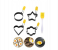 Egg Rings For Breakfast,Mini Pancakes,Fried Eggs,4 Pack Egg Pancake Maker Molds With 1 Brush,Stainless Steel Non Stick Metal 4 Shapes Mold With Yellow Silicone Handle 1 in UAE