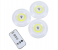 Round LED Puck Lights Wireless Remote Control Set of 3 1 in UAE
