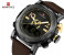 Naviforce 9094 Men Analog-Digital Leather Starp Watch - Gold 2 in UAE