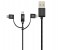 Promate UniLink-Trio 3 in 1 Triple Head Data and Charge Cable with Lightning, Type-C, and Micro-USB Connectors - Grey 1 in UAE