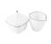 Royalford RF6808 Opal Ware Lyra Square Silver Line Dinner Set - White, 96 Pieces 5 in UAE