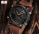 Naviforce 9134 Men Analog-Digital Leather Starp Watch - Brown 3 in UAE