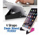 Universal Foldable V Shape Desk Stand Holder For Smartphones & Tablets - Black 2 in UAE