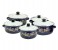Sonashi SEW-015 Enamel Cookware Casserole Set with Lids, Yellow Floral Design - 5 Pieces 1 in UAE