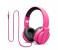 Promate Encore Lightweight Stereo Wired Heaphones with Padded Foldable Headband, Pink 1 in UAE
