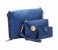 ELLEN AM02 Emboss Plaid Bag Women Luxury 4pc Handbag with Bear - Blue 7 in UAE