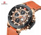 Naviforce 9159 Men Luxury Chronograph Leather Starp Watch - Gold 4 in UAE