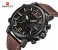 Naviforce 9135 Men Analog-Digital Leather Starp Watch - Brown 2 in UAE
