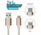 Promate LinkMate-MUL 2 in 1 Heavy Duty Fabric Sync Charge Cable - Gold 7 in UAE