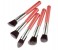 Cosmetic Makeup Beauty Brushes 10 Piece with Leather Case Pouch CM012 Pink 1 in UAE
