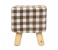 Fabric Round Ottoman Chair Stool (Linen) 31399 Brown 1 in OMAN