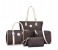 5 Pieces Womens Fashion England Style Tote Bag Set JA125-4 Brown 1 in UAE