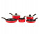 Royalford RFU9082 7 Pieces Aluminum Non-Stick Cookware Set - Red 1 in UAE