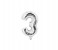 Party Time 3-S-804000 Number 3 16 Inch Foil Balloon Silver 1 in UAE