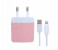 Vidvie PLE-203 2.4A 2 Pin Adapter with Micro Cable for Apple iPhone - 1 Meter, Pink 1 in UAE