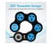 Promate PowerStrip-2.UK 180 Degree Rotatable 4 Way Outlets Foldable Power Extension with 2 USB Ports Surge Protector, Black 6 in OMAN