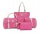 5 Pieces Womens Fashion England Style Tote Bag Set JA125-1 Pink 1 in UAE