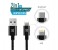 Promate LinkMate-MUL 2 in 1 Heavy Duty Fabric Sync Charge Cable - Black 7 in UAE