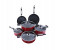 Royalford RF8500 10 Pieces Non-Stick Cookware Set - Red & Black 1 in UAE