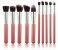 Cosmetic Makeup Beauty Brushes 10 Piece with Leather Case Pouch CM012 Pink 2 in UAE
