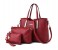 3 Pieces PU Leather Handbags Set for Women - Red 1 in UAE