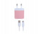 Vidvie PLE-203 2.4A 2 Pin Adapter with Micro Cable for Smartphone - 1 Meter, Pink 1 in UAE