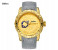 BIDEN 3D Engraved Luxury Silicone Strap Watch For Men - Gold 1 in UAE