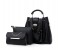 3 Piece Womens Wide Space Sling Bag Set SSB453 Black 1 in UAE
