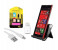 5 in 1 Combo Gift Set for Mobile - Micro USB Data Cable, Foldable Mini Stand and Nano Sim Adapter Kit CGM41 Assorted 4 in OMAN