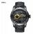 BIDEN 3D Engraved Luxury Silicone Satrap Watch For Men - Black 1 in UAE