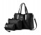 3 Pieces PU Leather Handbags Set for Women - Black 1 in UAE