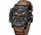 Naviforce 9160 Men Analog-Digital Leather Starp Watch - Brown 3 in UAE