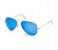 Ray-Ban RB3025-112/17-62 Aviator Golden Frame & Blue Mirrored Sunglasses for Unisex 1 in OMAN