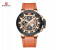 Naviforce 9159 Men Luxury Chronograph Leather Starp Watch - Gold 3 in UAE