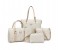 5 Pieces Womens Fashion England Style Tote Bag Set STB05 White 1 in UAE