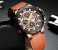 Naviforce 9159 Men Luxury Chronograph Leather Starp Watch - Gold 1 in UAE