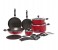 Prestige PR21822 17 Pieces Aluminum Non-Stick Cookware Set, Red 3 in UAE