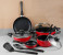 Royalford RF8247 12 Pieces Earnest Non-Stick Cookware Set - Red 4 in UAE