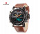 Naviforce 9134 Men Analog-Digital Leather Starp Watch - Brown 1 in UAE