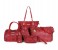Fashion Rushed Women's Bag Set of 6 Pcs 32190 Red 1 in UAE