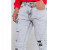 Petro OU10011 Distressed Stretchable Skin Fit Jeans 36-Grey 2 in UAE