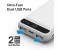 Promate Card-10LT 10050 mAh Fast Charging Power Bank with 2.1A Dual USB Port, White 2 in UAE