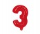 Party Time 3-RE-804086 Number 3 16 Inch Foil Balloon Red 1 in UAE